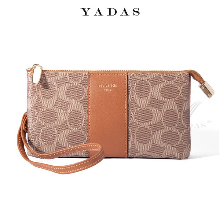 Monogram zip wristlet wallet